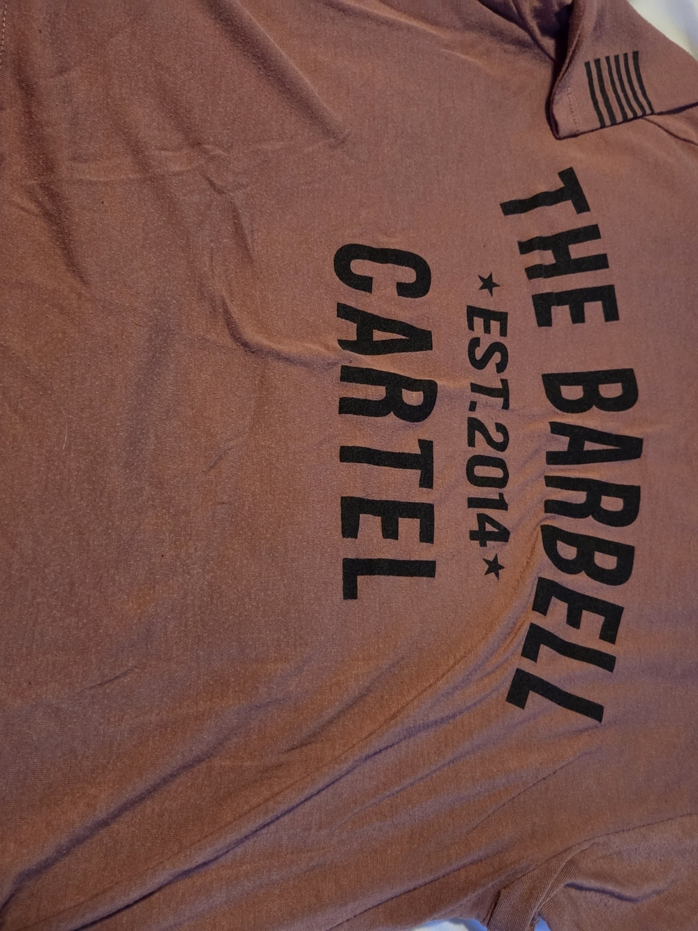 Bella Canvas Brown Heather Tee with Black Barbell Cartel Graphic